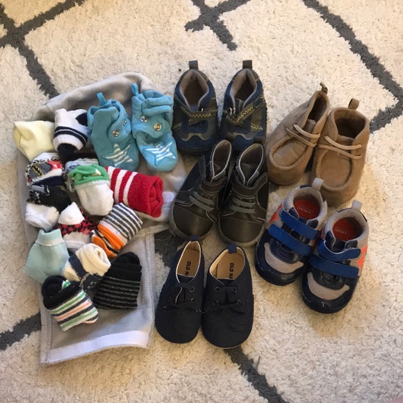 Carter's Other - baby boy shoes + socks lot